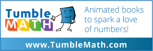TumbleMath Library Logo - Animated books to spark a love of numbers!