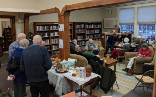 Community gathering at December 2017 CommuniTEA