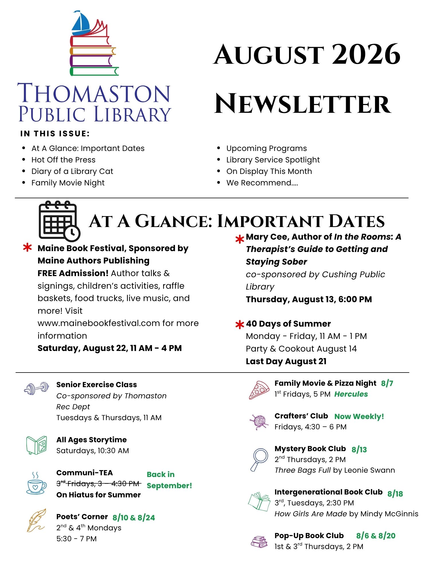 August 2026 Newsletter