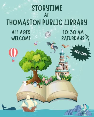Storytime at Thomaston Public Library, All Ages Welcome, 10:30 AM Saturdays (New time!)